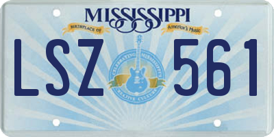 MS license plate LSZ561