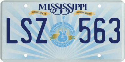 MS license plate LSZ563