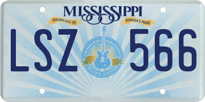 MS license plate LSZ566