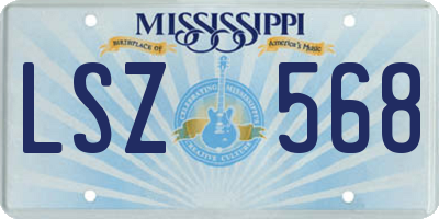 MS license plate LSZ568