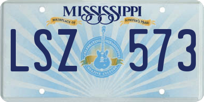 MS license plate LSZ573