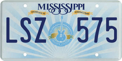 MS license plate LSZ575
