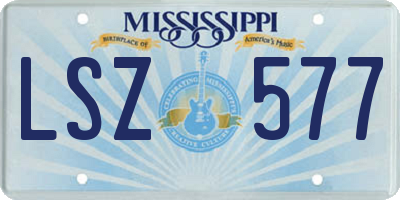 MS license plate LSZ577