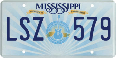 MS license plate LSZ579