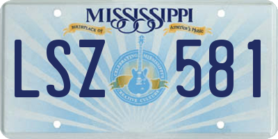 MS license plate LSZ581