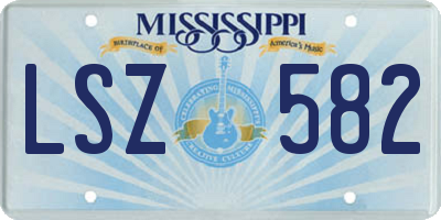 MS license plate LSZ582