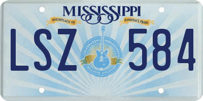 MS license plate LSZ584