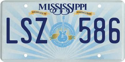 MS license plate LSZ586