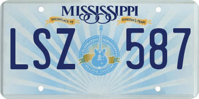 MS license plate LSZ587