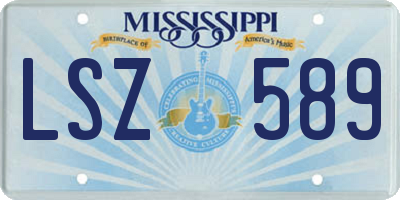 MS license plate LSZ589