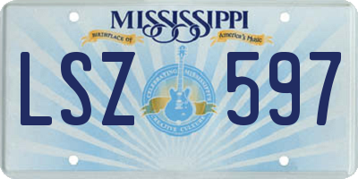 MS license plate LSZ597