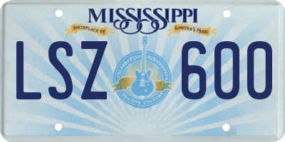 MS license plate LSZ600