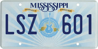 MS license plate LSZ601