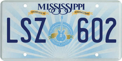 MS license plate LSZ602