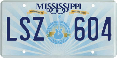MS license plate LSZ604