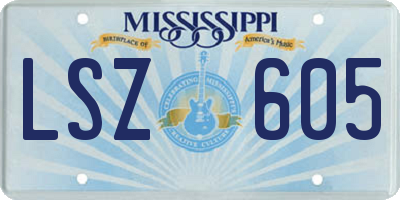 MS license plate LSZ605