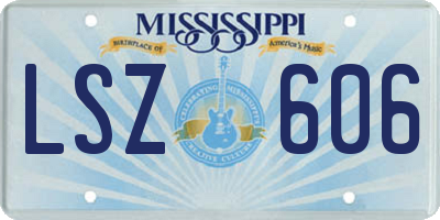 MS license plate LSZ606