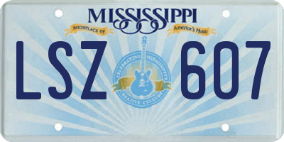 MS license plate LSZ607