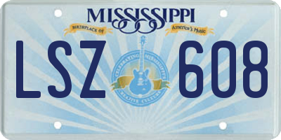 MS license plate LSZ608
