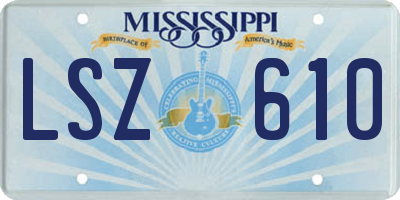 MS license plate LSZ610