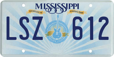 MS license plate LSZ612