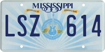 MS license plate LSZ614