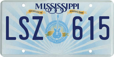MS license plate LSZ615