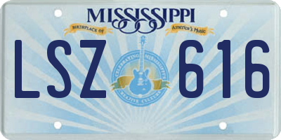 MS license plate LSZ616