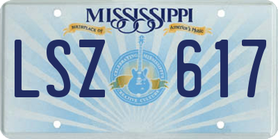 MS license plate LSZ617
