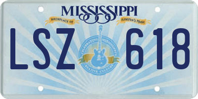 MS license plate LSZ618