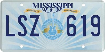 MS license plate LSZ619
