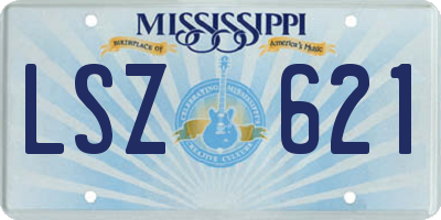 MS license plate LSZ621
