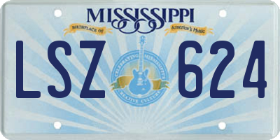 MS license plate LSZ624