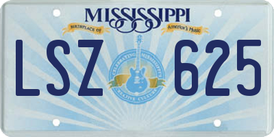 MS license plate LSZ625
