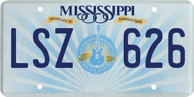 MS license plate LSZ626