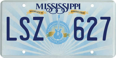 MS license plate LSZ627