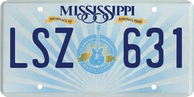 MS license plate LSZ631