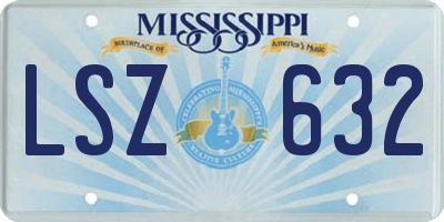 MS license plate LSZ632