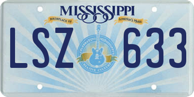 MS license plate LSZ633