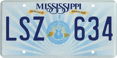 MS license plate LSZ634