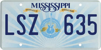MS license plate LSZ635