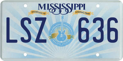 MS license plate LSZ636