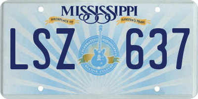MS license plate LSZ637