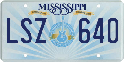 MS license plate LSZ640