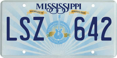 MS license plate LSZ642