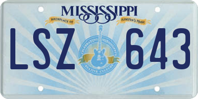 MS license plate LSZ643