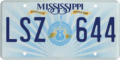 MS license plate LSZ644