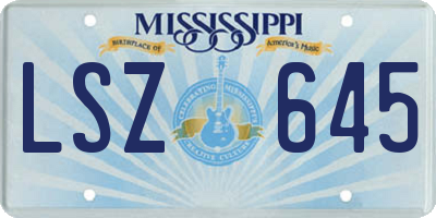 MS license plate LSZ645