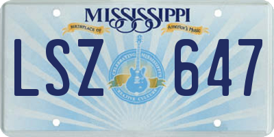 MS license plate LSZ647