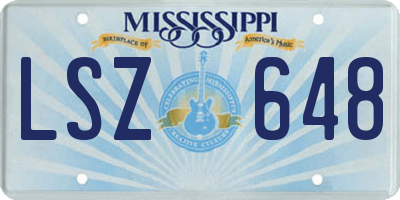 MS license plate LSZ648